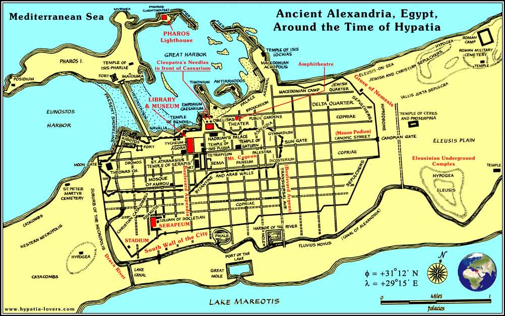 Χάρτης Αλεξάνδρειας κατά τα χρόνια ανέγερσης του μνημίου